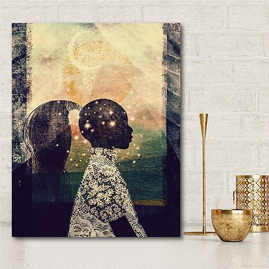 COURTSIDE MARKET The Sun Stars And Moon Canvas Wall Art