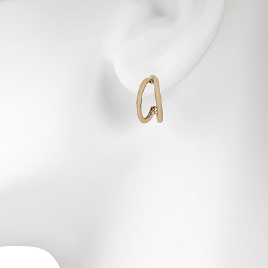 LC Lauren Conrad Gold Tone Mini C-Hoop Earring Set