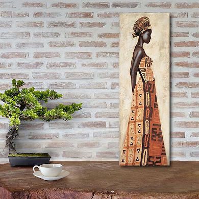 COURTSIDE MARKET Femme Africaine I Wood Wall Art