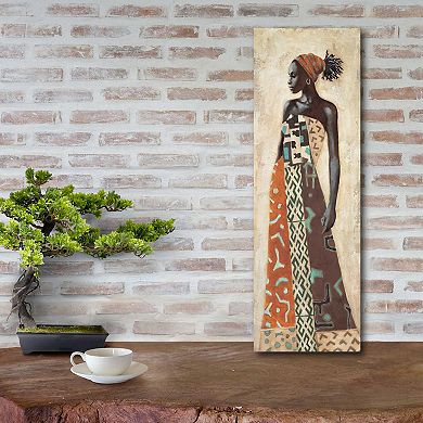 COURTSIDE MARKET Femme Africaine IV Wood Wall Art