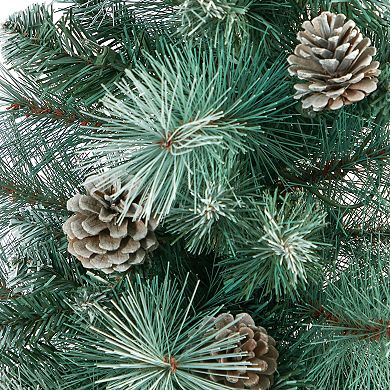 nearly natural 4-ft. Flocked British Columbia Mountain Pine 100-Light Artificial Christmas Tree