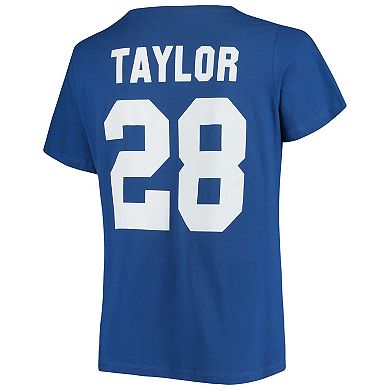 Women's Fanatics Branded Jonathan Taylor Royal Indianapolis Colts Plus Size Name & Number V-Neck T-Shirt