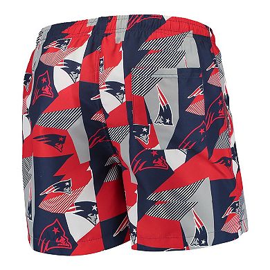 Men's FOCO Navy/Red New England Patriots Geo Print Swim Trunks