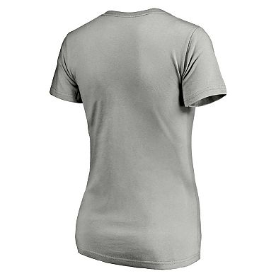 Women's Fanatics Branded Heathered Gray San Francisco Giants Core Official Logo V-Neck T-Shirt
