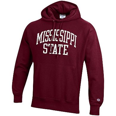 Men's Champion Maroon Mississippi State Bulldogs Team Arch Reverse Weave Pullover Hoodie