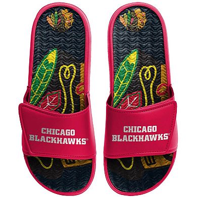 Men's FOCO Chicago Blackhawks Wordmark Gel Slide Sandals