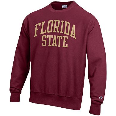 Men's Champion Garnet Florida State Seminoles Arch Reverse Weave Pullover Sweatshirt