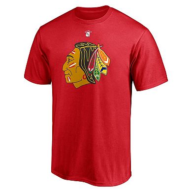 Men's Fanatics Branded Bobby Hull Red Chicago Blackhawks Authentic Stack Retired Player Nickname & Number T-Shirt