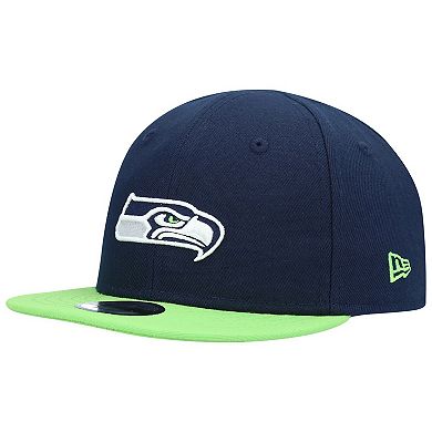 Infant New Era College Navy/Neon Green Seattle Seahawks My 1st 9FIFTY Adjustable Hat