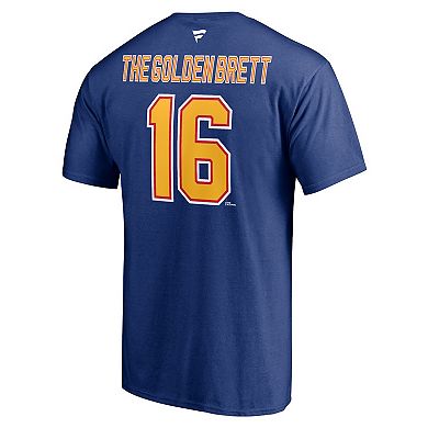Men's Fanatics Branded Brett Hull Blue St. Louis Blues Authentic Stack Retired Player Nickname & Number T-Shirt
