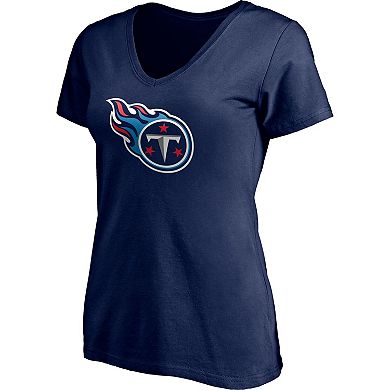 Women's Fanatics Branded Derrick Henry Navy Tennessee Titans Player Icon Name & Number V-Neck T-Shirt