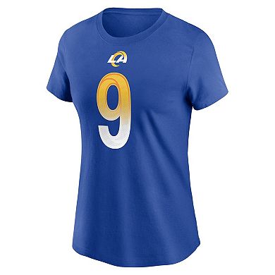 Women's Nike Matthew Stafford Royal Los Angeles Rams Name & Number T-Shirt