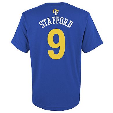 Youth Matthew Stafford Royal Los Angeles Rams Mainliner Name & Number T-Shirt
