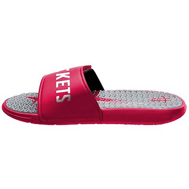 Men's FOCO Houston Rockets Wordmark Gel Slide Sandals