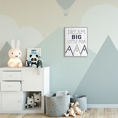 Stupell Home Decor Dream Big Little Man Rustic Mountain Range Framed Wall Art