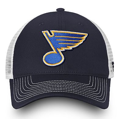 Men's Fanatics Branded Navy St. Louis Blues Core Primary Logo Trucker Snapback Hat