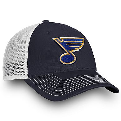 Men's Fanatics Branded Navy St. Louis Blues Core Primary Logo Trucker Snapback Hat