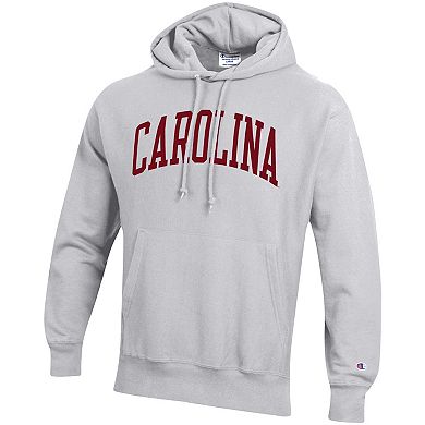 Men's Champion Heathered Gray South Carolina Gamecocks Team Arch Reverse Weave Pullover Hoodie
