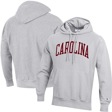 Men's Champion Heathered Gray South Carolina Gamecocks Team Arch Reverse Weave Pullover Hoodie