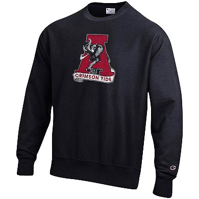 Men's Champion Black Alabama Crimson Tide Vault Logo Reverse Weave Pullover Sweatshirt