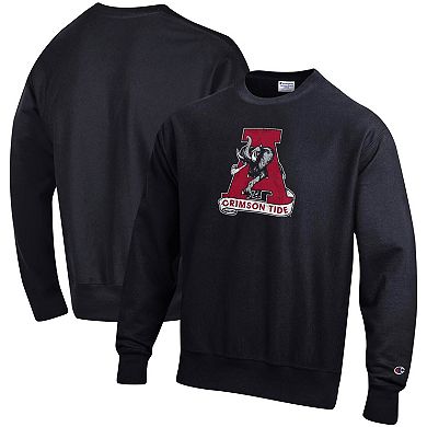 Men's Champion Black Alabama Crimson Tide Vault Logo Reverse Weave Pullover Sweatshirt