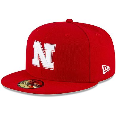 Men's New Era Scarlet Nebraska Huskers Basic 59FIFTY Team Fitted Hat