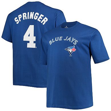 Men's George Springer Royal Toronto Blue Jays Big & Tall Name & Number T-Shirt