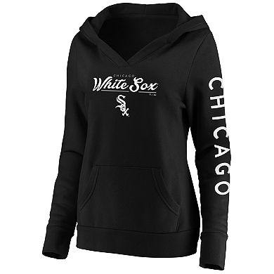Women's Fanatics Branded Black Chicago White Sox Core High Class Crossover Pullover Hoodie