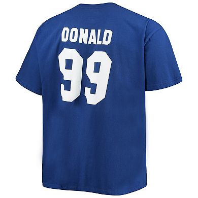 Men's Fanatics Branded Aaron Donald Royal Los Angeles Rams Big & Tall Player Name & Number T-Shirt