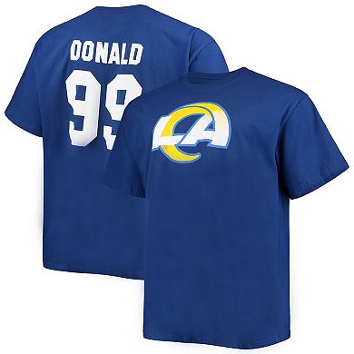 Men's Fanatics Branded Aaron Donald Royal Los Angeles Rams Big & Tall Player Name & Number T-Shirt