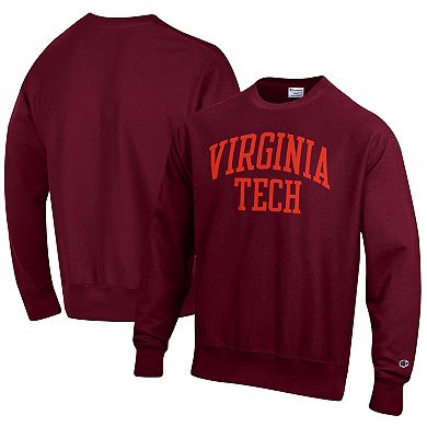 Men's Champion Maroon Virginia Tech Hokies Arch Reverse Weave Pullover Sweatshirt