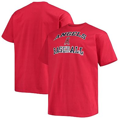 Men's Fanatics Branded Red Los Angeles Angels Big & Tall Heart T-Shirt