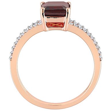 Stella Grace 14k Rose Gold Garnet & Diamond Accent Split-Shank Engagement Ring