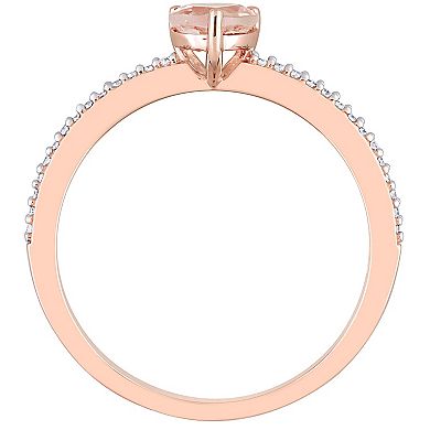 Stella Grace 10k Rose Gold Morganite & Diamond Accent Heart Promise Ring