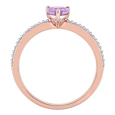 Stella Grace 10k Rose Gold Rose de France & Diamond Accent Heart Promise Ring