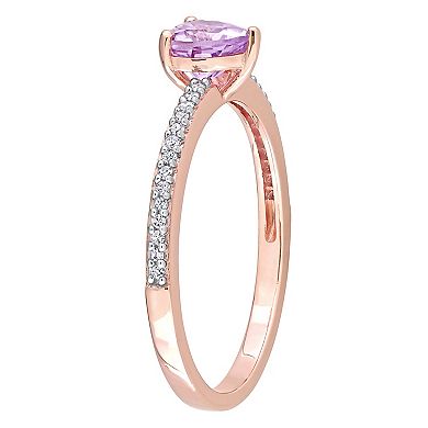 Stella Grace 10k Rose Gold Rose de France & Diamond Accent Heart Promise Ring