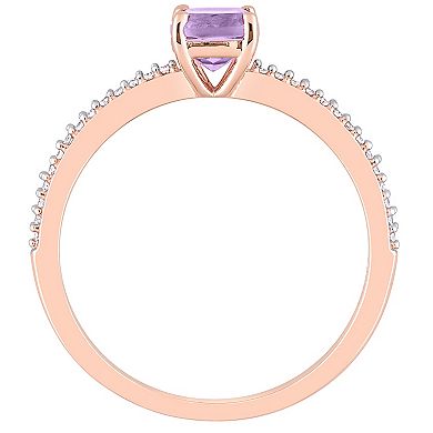 Stella Grace 10k Rose Gold Rose de France & Diamond Accent Promise Ring