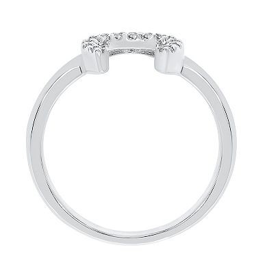 Sterling Silver 1/10 Carat T.W. Diamond Horseshoe Ring