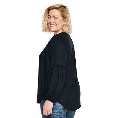 Petite Plus Size Sonoma Goods For Life?? Pieced Long Sleeve Top