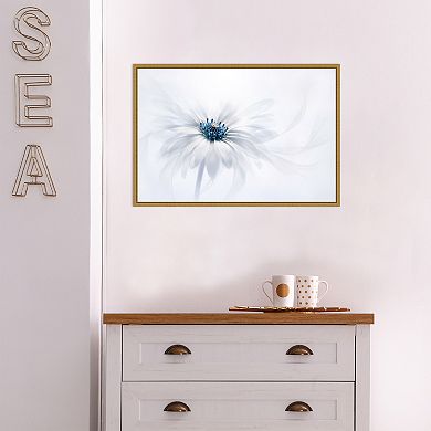 Amanti Art Serene White Flower Framed Canvas Wall Art