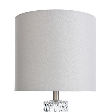 Diamond Textured Glass Table Lamp with Brushed Steel Base
