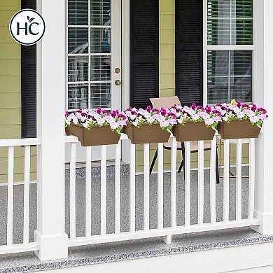 HC Companies SPX24DB0E2112-Inch Outdoor Plastic Deck Planter Box, Chocolate