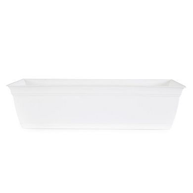 The HC Companies 24 Inch Eclipse Window Flower Box with Removable Saucer, White