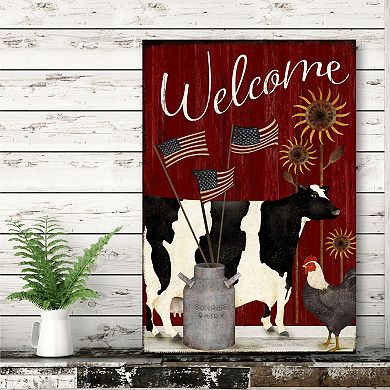 COURTSIDE MARKET Welcome Farmhouse Canvas Wall Art