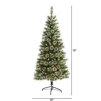 nearly natural 6-ft. Frosted Swiss Pine Artificial Christmas Tree