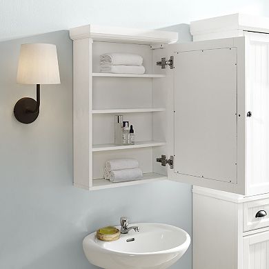 Crosley Seaside Bathroom Mirror Wall Cabinet