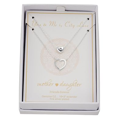 City Luxe Cubic Zirconia Heart Necklace Set