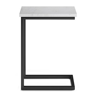 Simpli Home Skyler C-Side Table with Marble Top
