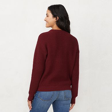 Women's LC Lauren Conrad Shaker Stitch Crewneck Sweater