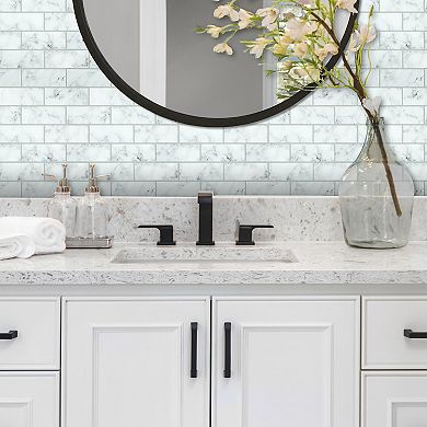 Roommates Carrara Marble Subway P&S Backsplash